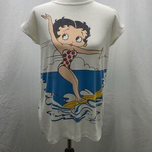 Vintage 1985 BJ Frog Betty Boop 2 sided water ski t shirt Sz L King Features/Fle